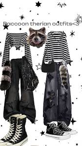 Ideas for a punk-inspired raccoon-human hybrid outfit